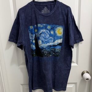 Vincent Van Gogh Starry Night Blue T-Shirt Size Large Unisex